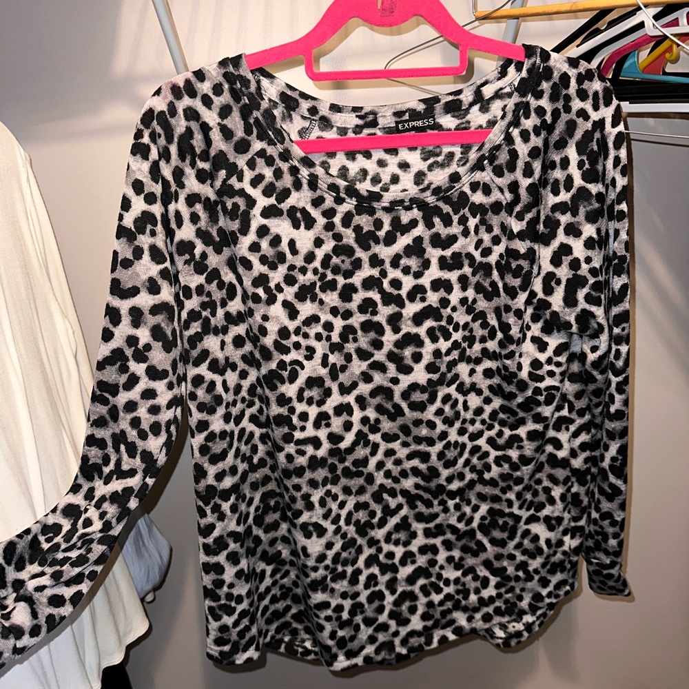 Express long sleeve cheetah print sweater